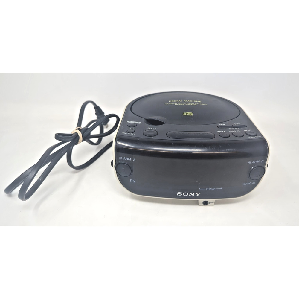 Sony Dream Machine FM/AM CD Player Dual Alarm Clock Radio ICF-CD815 Works tested